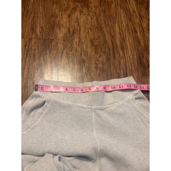 Pact Organic Cotton Waffle Knit Joggers Gray Thermal Lounge Pants Size M unisex - Picture 6 of 10